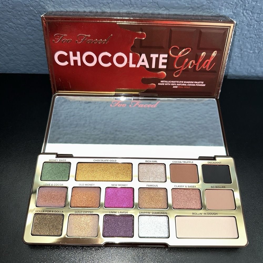 Too Faced Chocolate Gold Metallic & Matte Eyeshadow Palette Discontinued NIB HTF